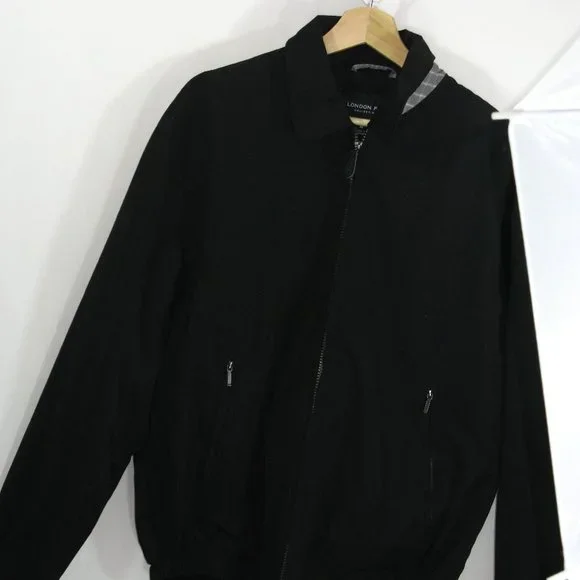 London Fog Bomber style Jacket - Black - Size Medium - Like New - Picture 1 of 6